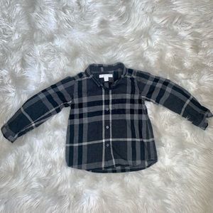 Boys Burberry long sleeve bottom down shirt